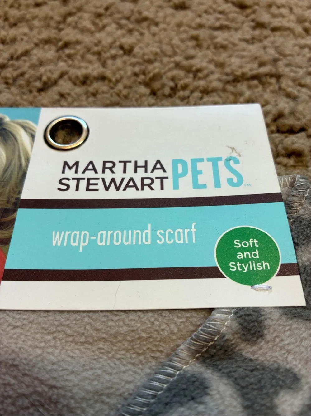 Martha Stewart Pets Gray Camouflage Wrap-Around Dog Scarf
